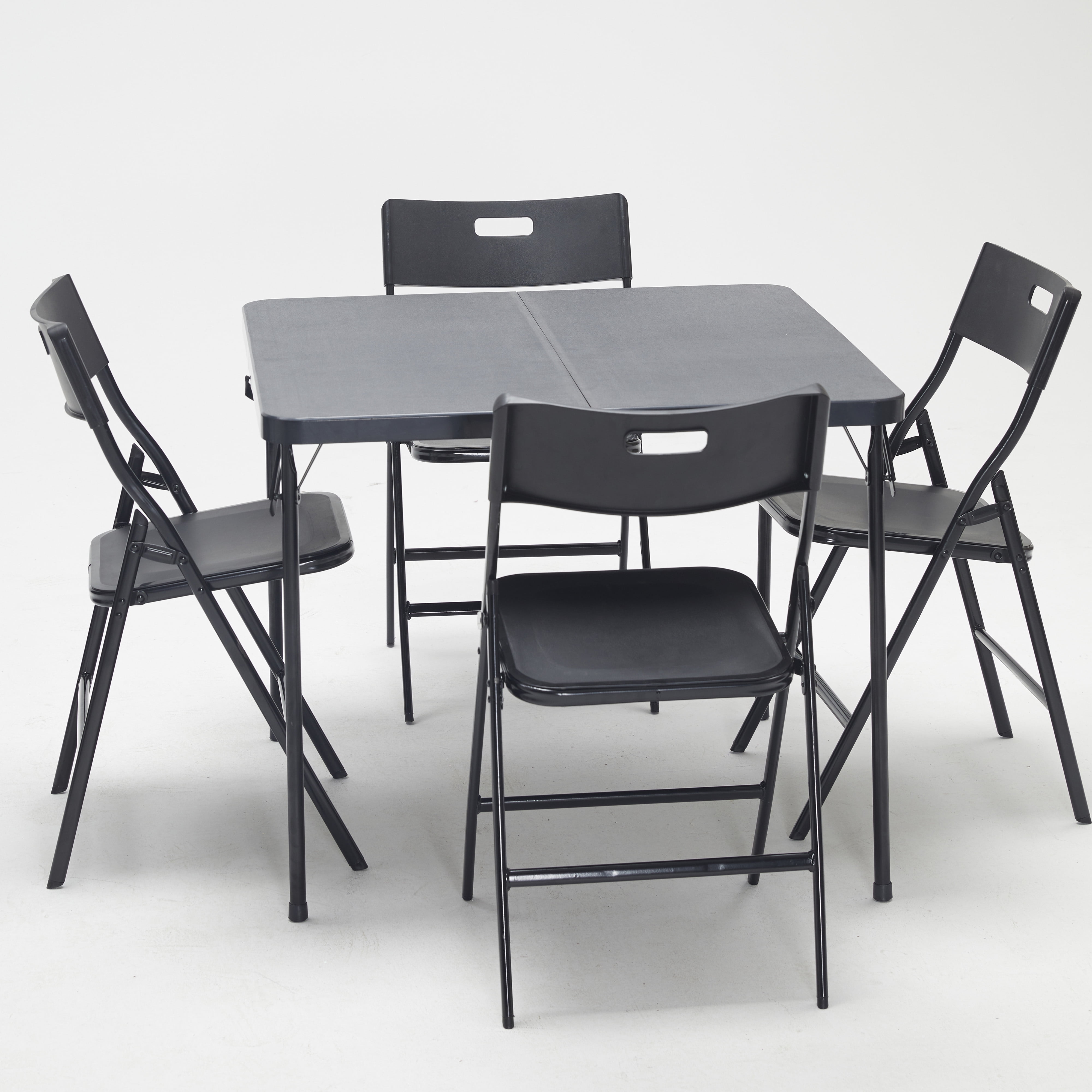 Dining table with folding chair